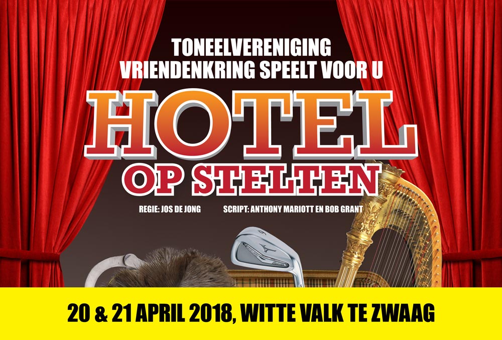 Kaarten hilarische klucht ‘Hotel op Stelten’ nu ook online te koop!